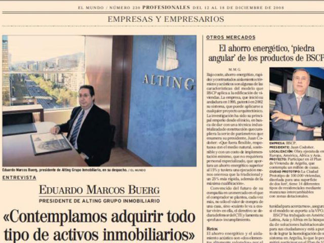 Entrevista El Mundo 20081212 - Alting