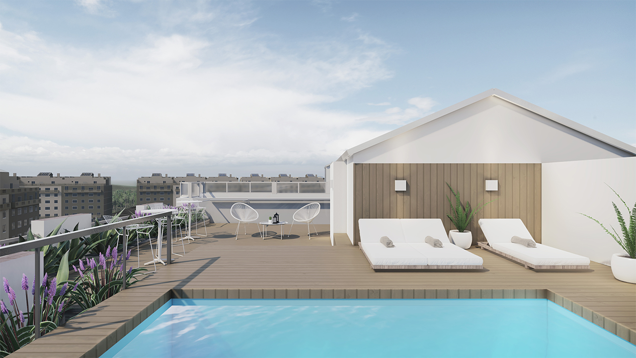 Balmes 433 - Promoción Obra Nueva en venta - Inicio comercialización - Cubierta piscina solárium